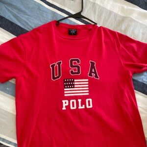 Red USA Polo Association American Flag t-shirt